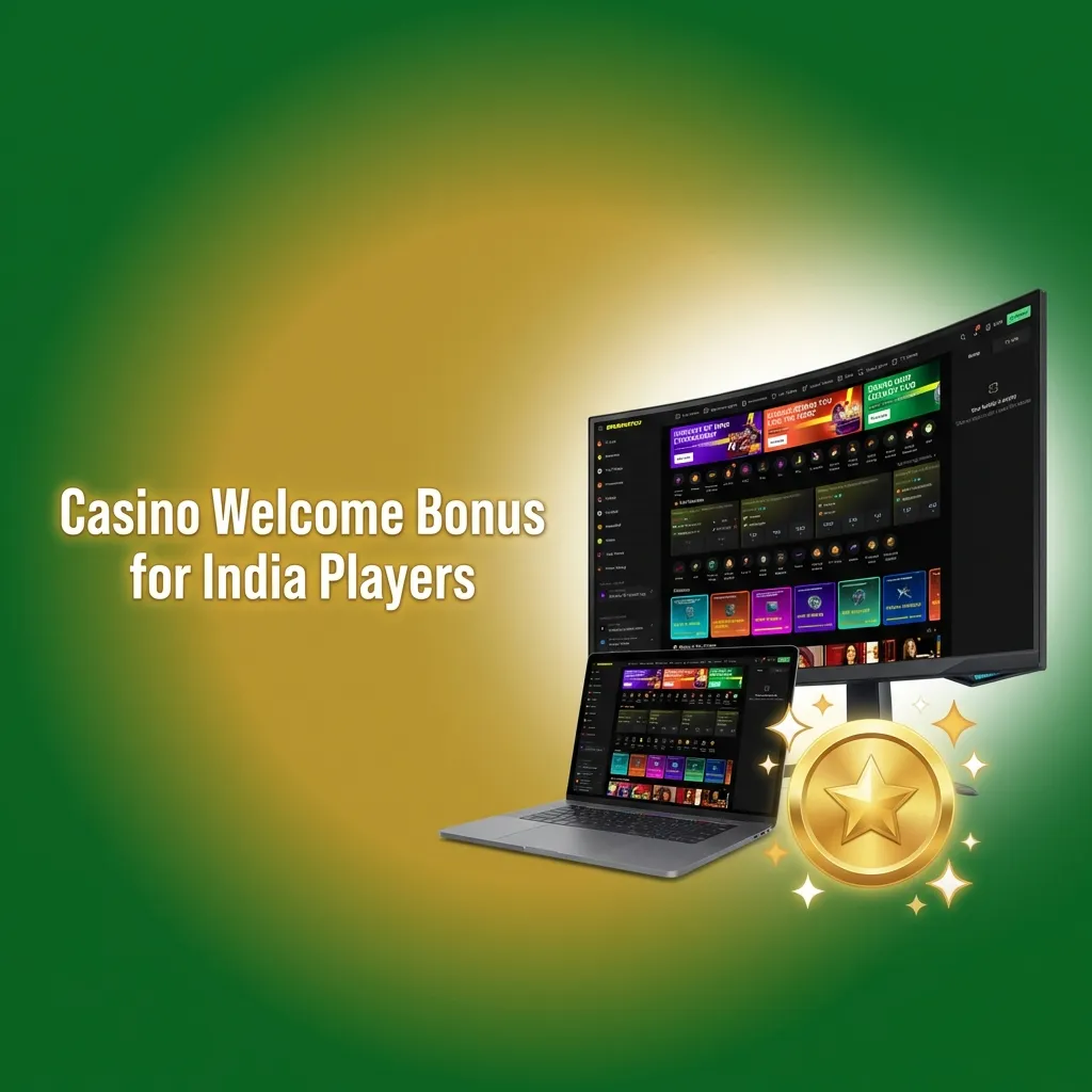 Casino promo banner showing “150% Welcome Bonus up to 105,000 INR” for new India players on slots