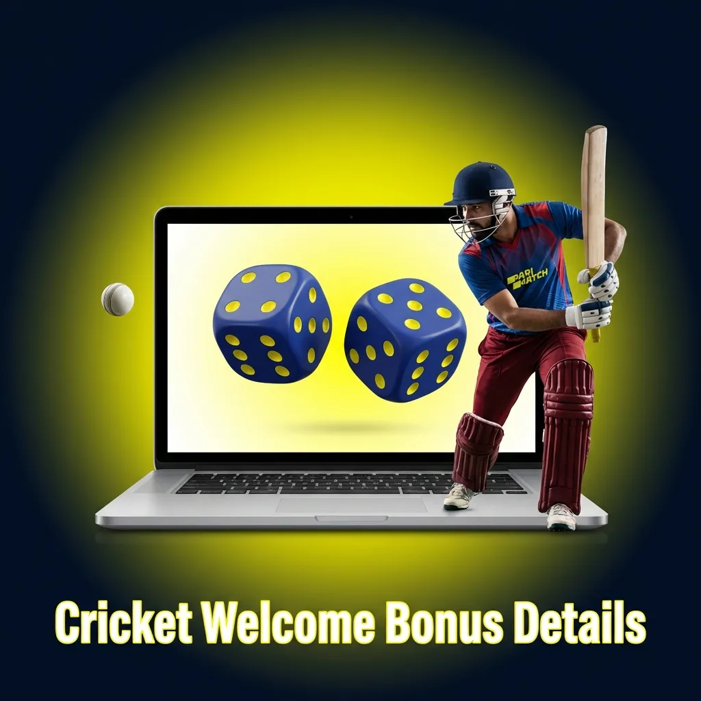 Banner showing “Cricket Welcome Bonus: 150% up to ₹105,000” with slot reels and cricket stadium background