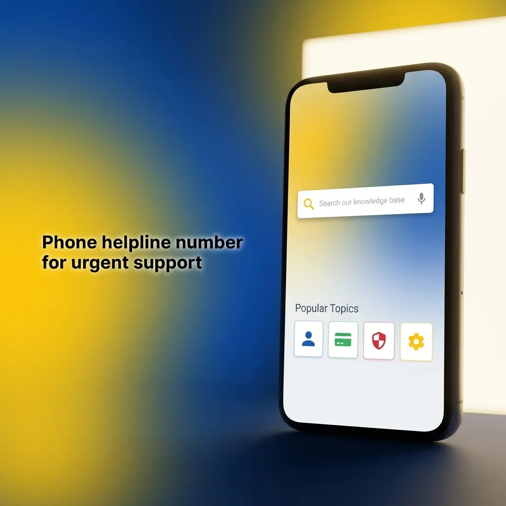 Illustration of a phone helpline icon with text showing urgent 24/7 support number for Nigerian customers