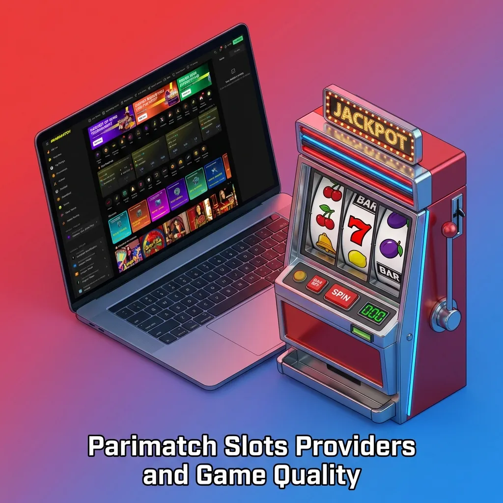 Parimatch slots lobby showing logos of major game providers and a variety of colorful slot thumbnails