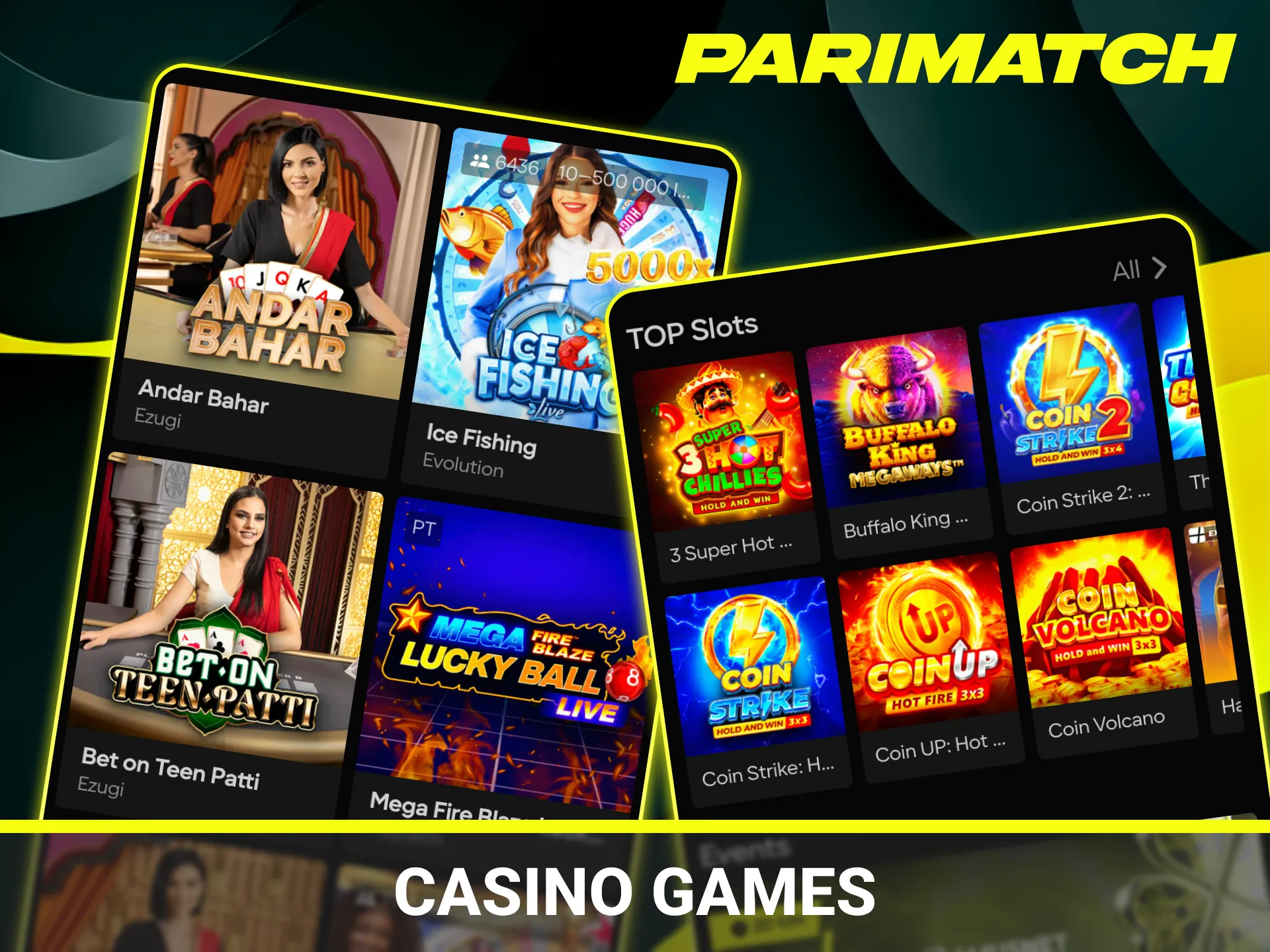 Play your favorite casino games through the official Parimatch App.