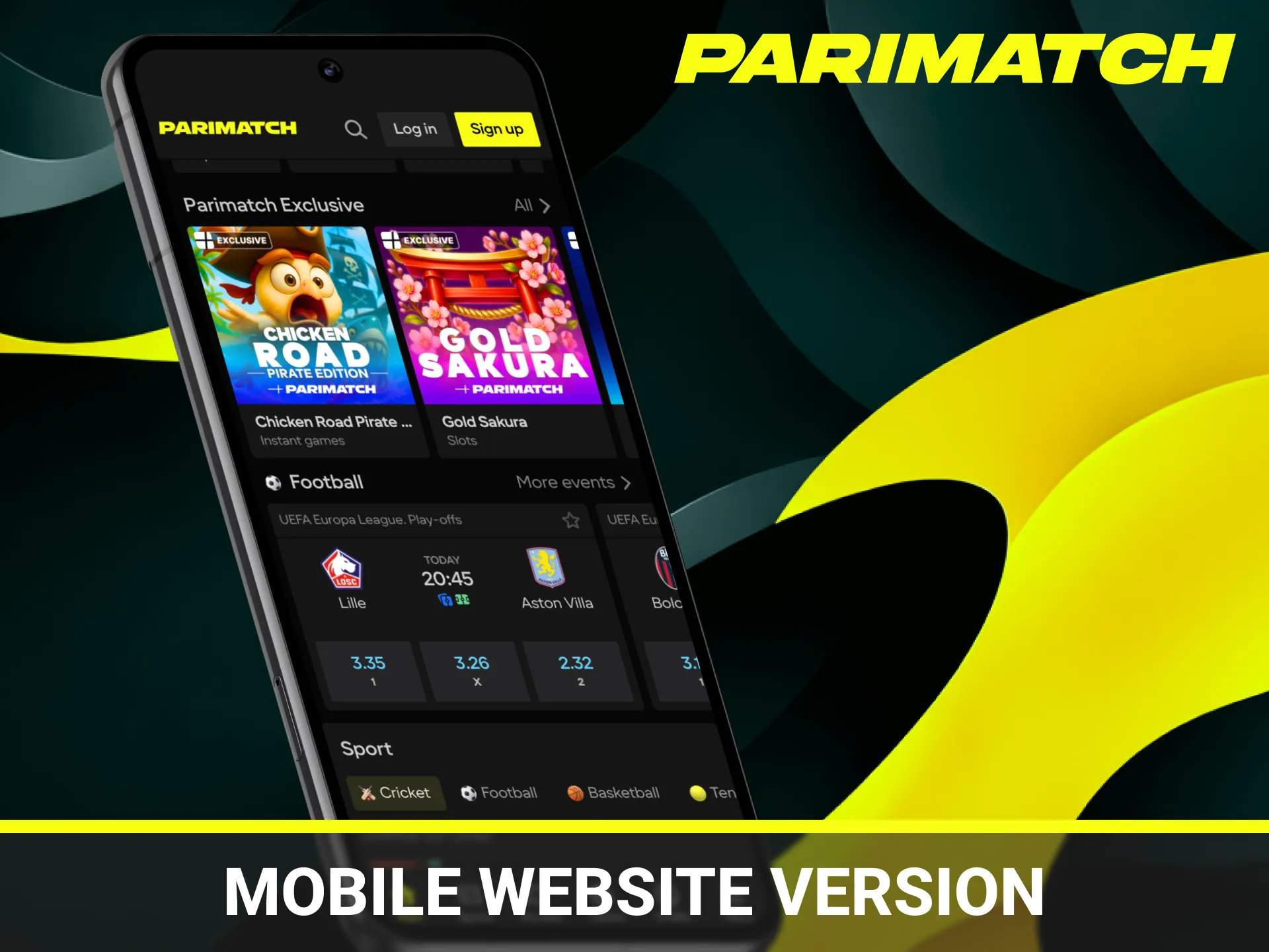 Switch to the Parimatch App mobile website for instant betting access.