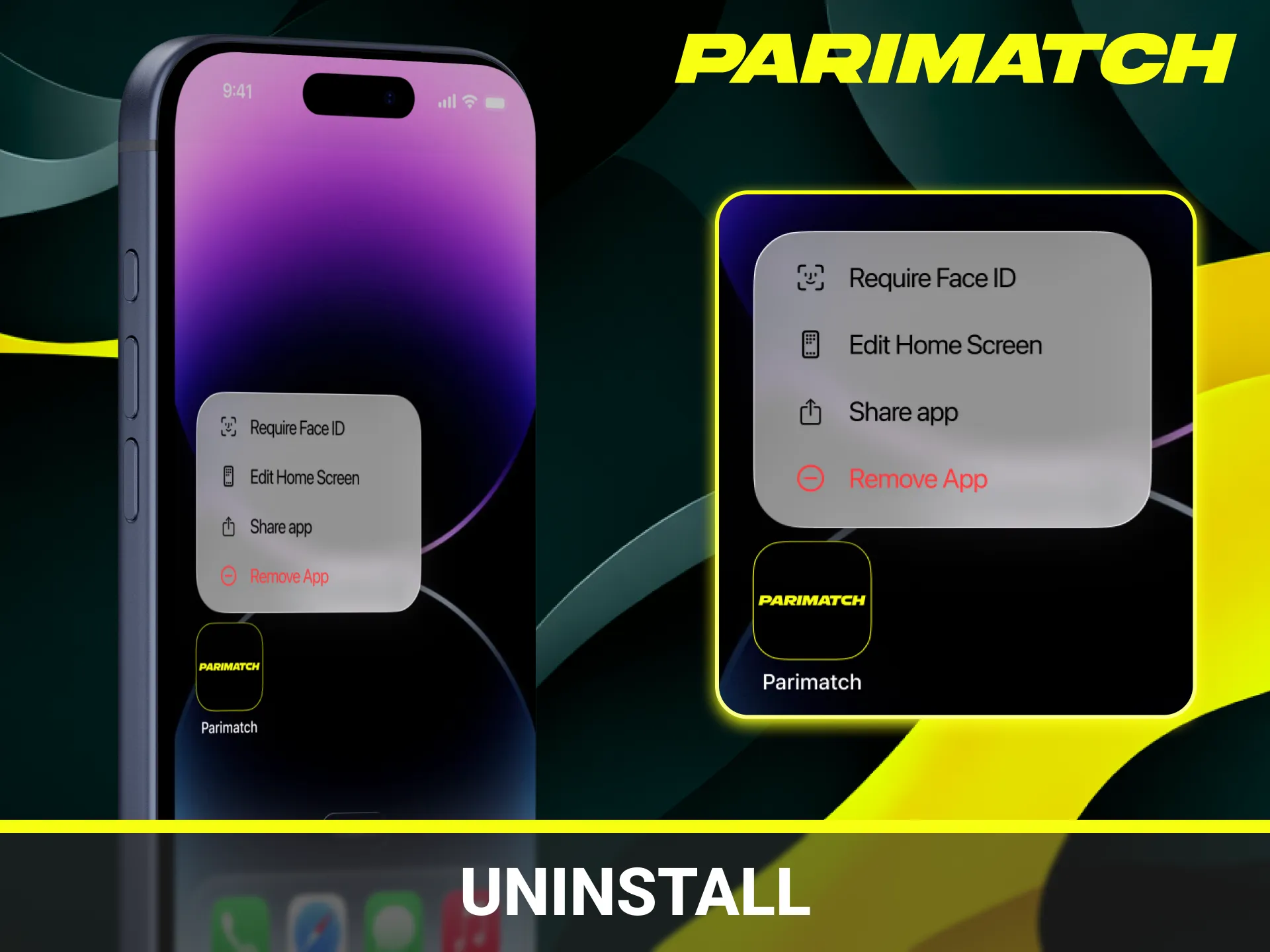 Follow these steps to uninstall the Parimatch App if needed.