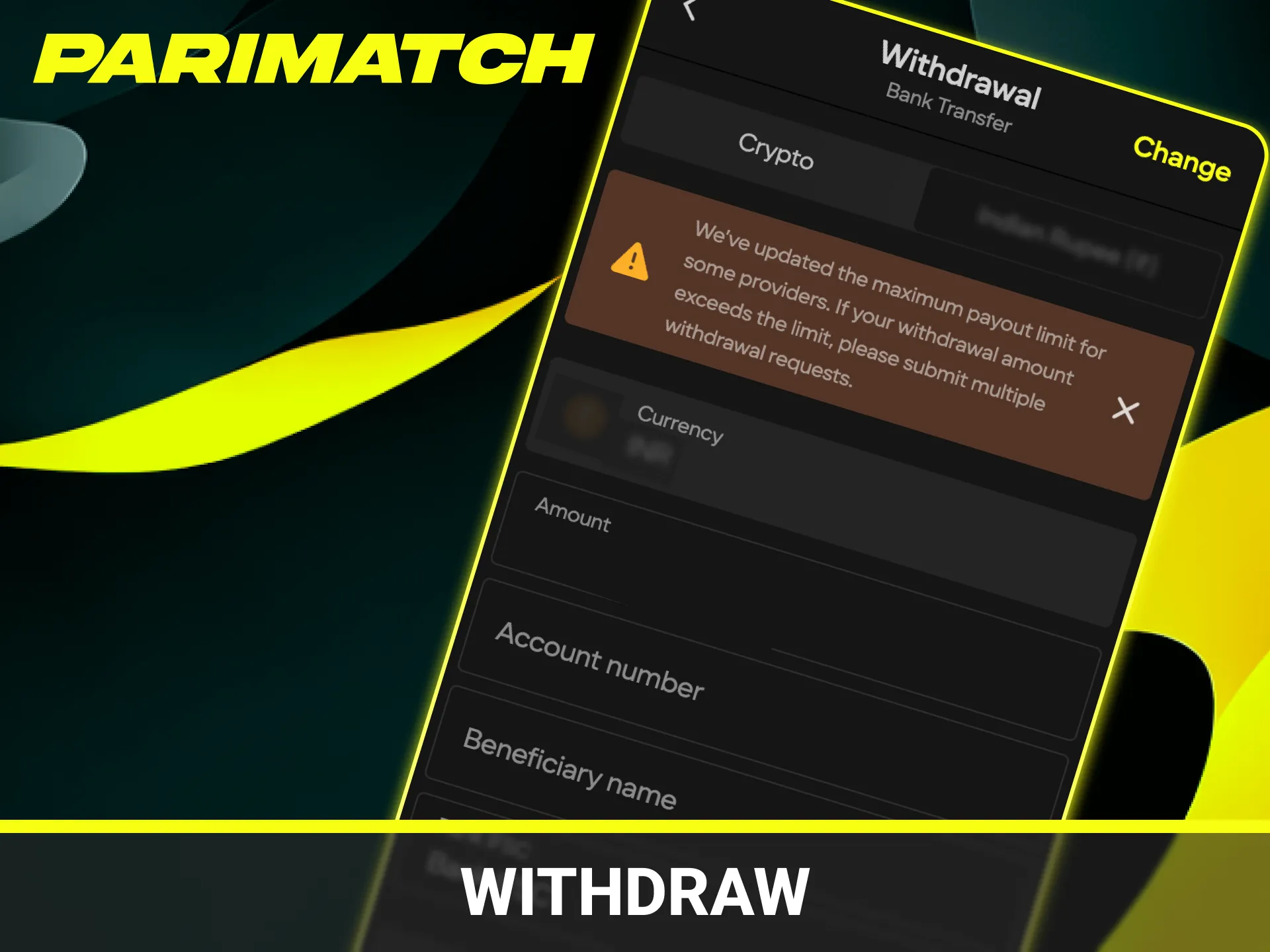 Learn how to withdraw your winnings from the Parimatch App.