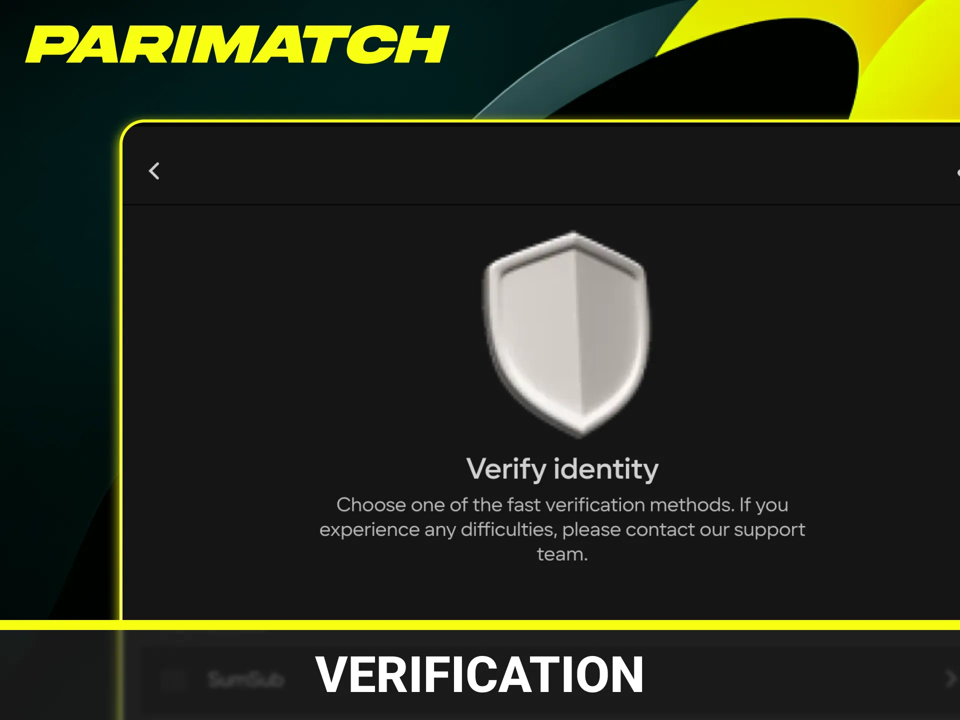 Submit your documents for Parimatch verification to secure your account.