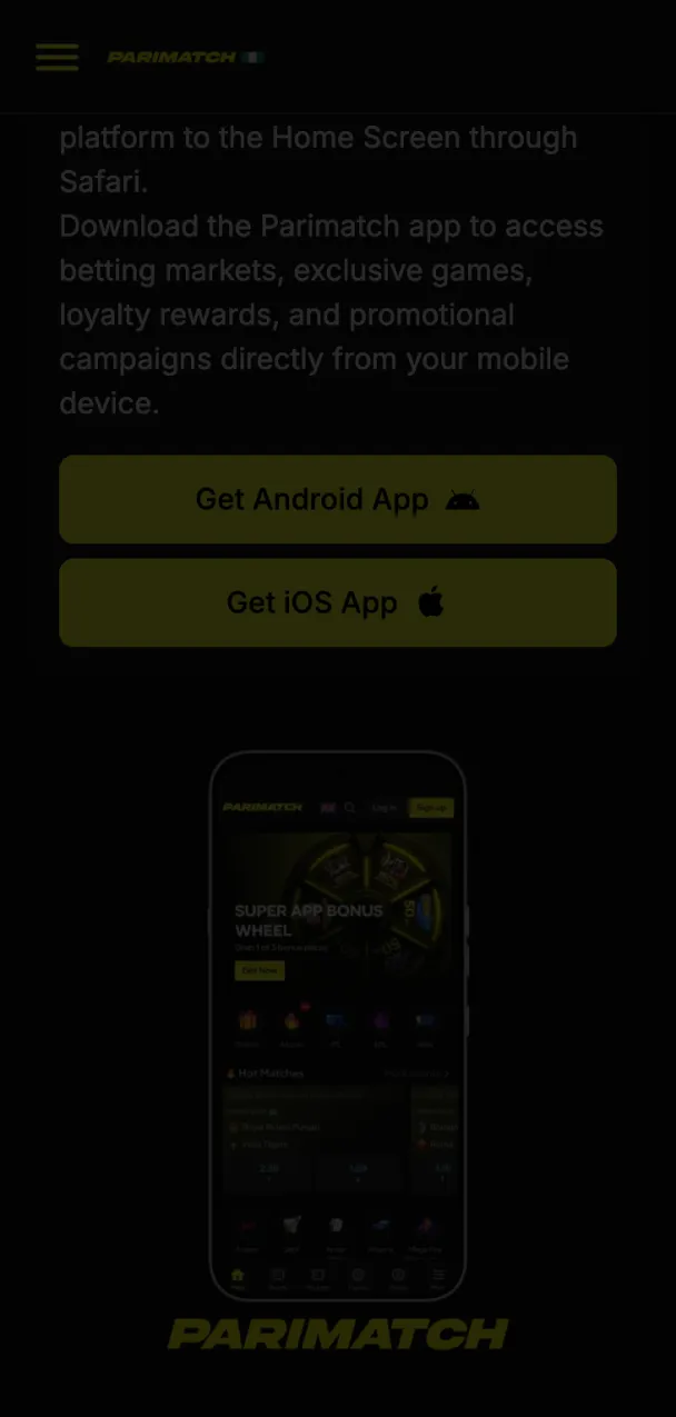 Click the download button to get the Parimatch App installer.